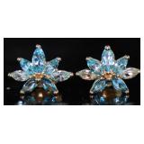 10kt Gold 2.10 Natural London Blue Topaz Earrings