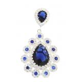 Large Elegant Sapphire & White Topaz Pendant