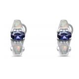 Elegant Tanzanite & Opal Designer Earrings