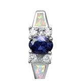 Elegant Tanzanite & White Opal Pendant