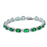 Oval Cut 15.75 ct Emerald Tennis Bracelet