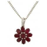 Genuine 5.58 ct Ruby & Zircon Pendant