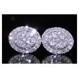 14kt Gold Brilliant 1/2 ct Oval Diamond Earrings