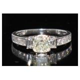 14kt Gold 1.66 ct Cushion Cut Diamond Ring