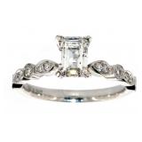 14k Gold 1.22 ct Emerald Cut Lab Diamond Ring