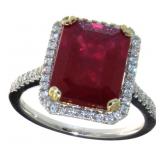 14kt Gold 5.75 ct Ruby and Diamond Ring