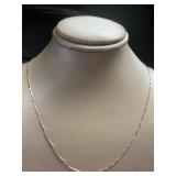 10kt White Gold 20" Box Necklace