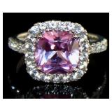 Cushion Cut Pink Sapphire Dinner Ring