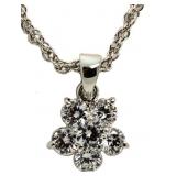 Brilliant 2.00 ct White Topaz Flower Pendant