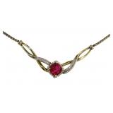 Cushion Cut Ruby & Diamond Evening Necklace