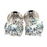 14kt Gold 3.07 ct Round VS Lab Diamond Earrings