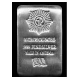 10oz - Glines & Rhodes Poured Silver Bar