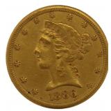 1886-S Liberty Head $5.00 Gold Half Eagle