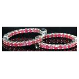 Natural 6.00 ct Inside Out Ruby Hoop Earrings