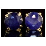 14kt Gold Natural 2.00 ct Sapphire Stud Earrings