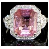 14kt Gold 6.56 ct Tourmaline & Diamond Ring