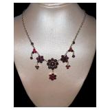 14kt Gold 8.08 ct Garnet 21" Evening Necklace