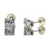 10kt Gold Cushion Cut Swarovski Earrings