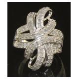 Brilliant 1.00 ct Diamond Ribbon Ring