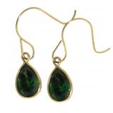 10kt Gold Bezel Set Swarovski Dangle Earrings