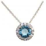 Round 3.00 ct Aquamarine & White Topaz Necklace