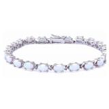 Quality 12.00 ct Oval White Opal Tennis Bracelet