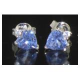 Stunning 2.00 ct Tanzanite Heart Earrings