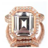 Asscher Cut 10.50 ct White Topaz Designer Ring