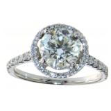 14kt Gold 2.35 ct Brilliant VS Lab Diamond Ring