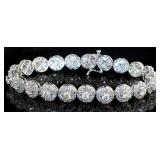 14kt Gold Brilliant 10.00 ct Diamond Halo Bracelet