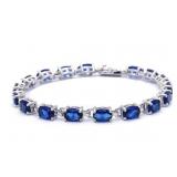 Elegant Oval 21.00 ct Sapphire Tennis Bracelet