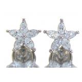 14kt Gold Tiffany Style 3/4 ct Diamond Earrings