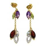 Genuine 3.00 ct Gemstone & Diamond Earrings