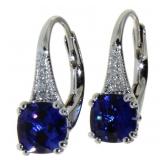 Elegant 2.00 ct Cushion Cut Sapphire Earrings