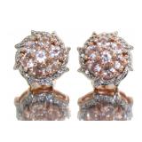 Natural 2.20 ct Morganite & Zircon Earrings