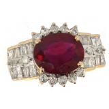 14kt Gold 6.62 ct Ruby & Diamond Ring