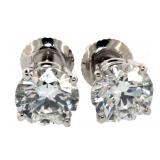 14kt Gold 3.06 ct Round Diamond Earrings