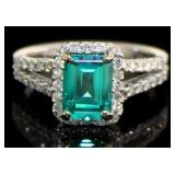 14kt Gold 2.82 ct Paraiba & Diamond Ring