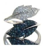 Elegant 1.00 ct Blue & White Diamond Designer Ring