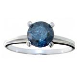 14kt Gold 1.00 ct Blue Diamond Solitaire Ring