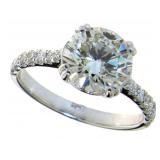 14kt Gold 2.59 ct Brilliant VS Lab Diamond Ring