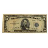 1953 Blue Seal $5.00 Certificate