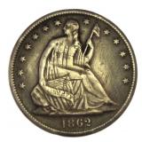 1862 San Francisco Seated Liberty Half Dollar