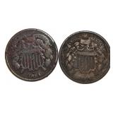 1864 Two Cent Shield Coin