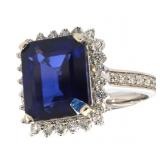 14k Gold 8.65 ct Sapphire & Diamond Ring