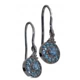 10kt Gold Blue Topaz Dangle Earrings