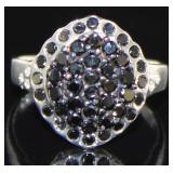 Brilliant 2.20 ct Black Diamond Coctail Ring