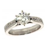 18k Gold 1.30 ct Round Brilliant Diamond Ring