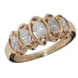 14kt Gold Marquise Cut 3/4 ct Diamond Ring