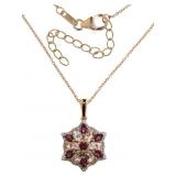 Natural Morganite & Rhodolite Garnet Necklace